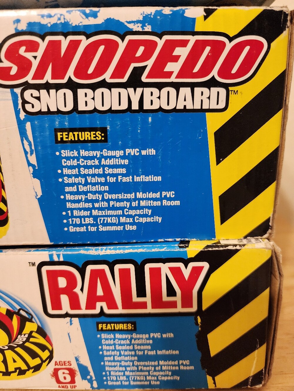 Snopedo Hot Rod Snow Bodyboard Inflateable Kids Snow Sled & Two Snow Tube Bundle - Picture 6 of 7